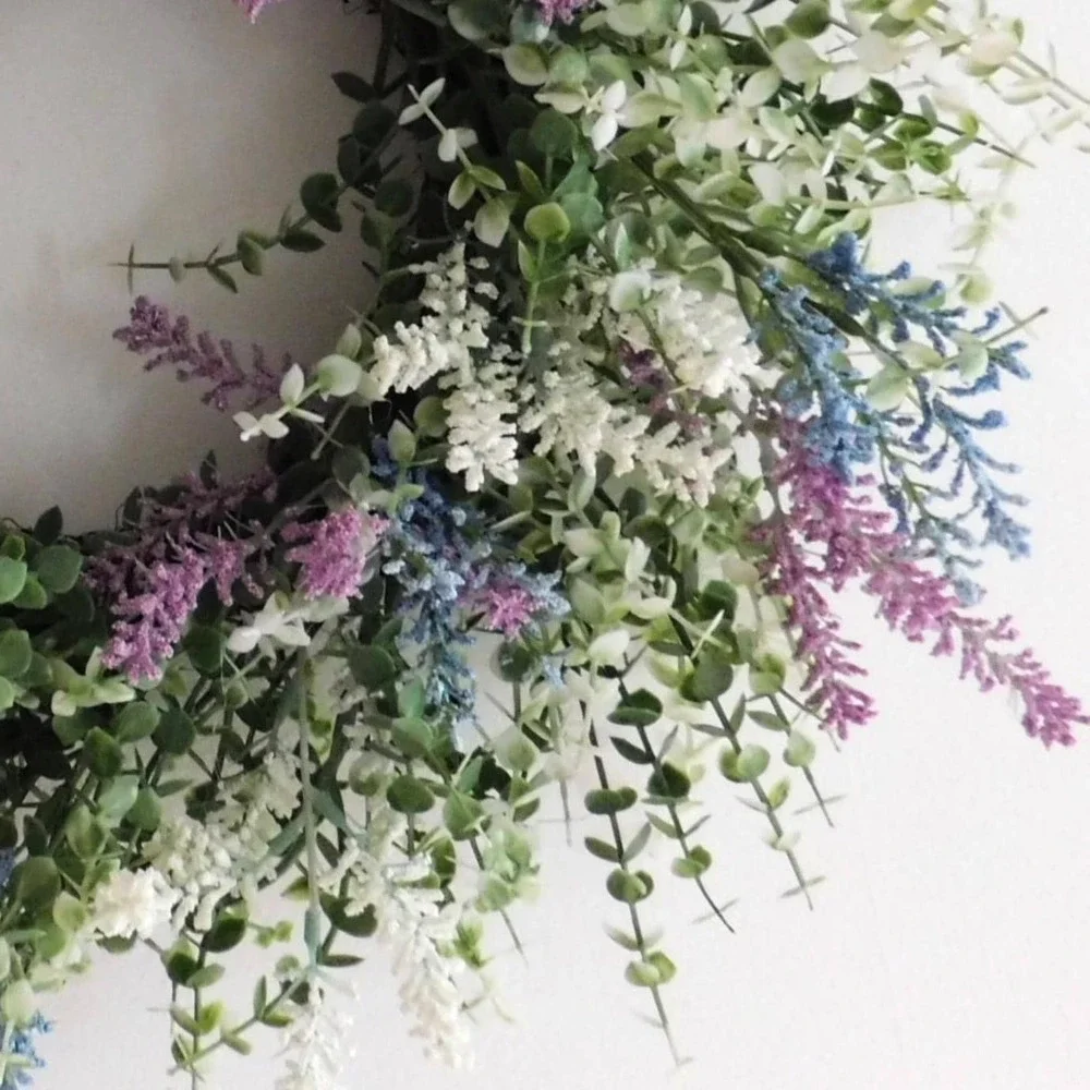 Wire Vine‎ Wreath, Lavender, Blue White Berries, Front Door, Spring, Summer